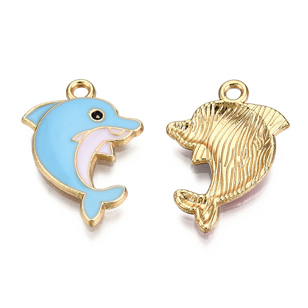 PandaHall Light Gold Plated Alloy Enamel Pendants, Cadmium Free & Lead Free, Dolphin Shape, Cyan, 24x17x2.5mm, Hole: 1.8mm Alloy+Enamel...
PandaHall Light Gold Plated Alloy Enamel Pendants, Cadmium Free & Lead Free, Dolphin Shape, Cyan, 24x17x2.5mm, Hole: 1.8mm Alloy+Enamel...
