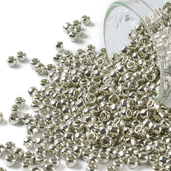 PandaHall TOHO Round Seed Beads, Japanese Seed Beads, (714) Metallic Silver, 8/0, 3mm, Hole: 1mm, about 222pcs/10g Glass Silver
PandaHall TOHO Round Seed Beads, Japanese Seed Beads, (714) Metallic Silver, 8/0, 3mm, Hole: 1mm, about 222pcs/10g Glass Silver