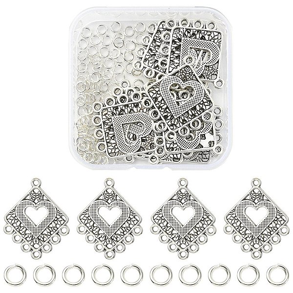 PandaHall 20Pcs Tibetan Style Alloy Chandelier Component Links, Rhombus & Heart, with 100Pcs Jump Rings, Antique Silver, 30x24.5x0.9mm, Hole...
PandaHall 20Pcs Tibetan Style Alloy Chandelier Component Links, Rhombus & Heart, with 100Pcs Jump Rings, Antique Silver, 30x24.5x0.9mm, Hole...