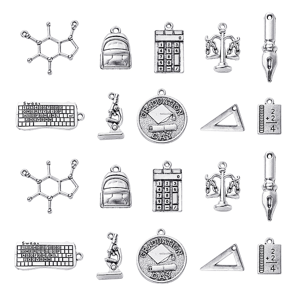 PandaHall 100Pcs 10 Styles Tibetan Style Alloy Pendants, Cadmium Free & Lead Free, Mixed Shapes, Antique Silver, 17~25x12~26x2~6mm, Hole...
PandaHall 100Pcs 10 Styles Tibetan Style Alloy Pendants, Cadmium Free & Lead Free, Mixed Shapes, Antique Silver, 17~25x12~26x2~6mm, Hole...