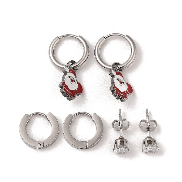 PandaHall 3 Pairs 3 Styles Christmas 304 Stainless Steel Hoop & Studs Earrings Set for Women, with Enamel & Cubic Zirconia, Stainless Steel...
PandaHall 3 Pairs 3 Styles Christmas 304 Stainless Steel Hoop & Studs Earrings Set for Women, with Enamel & Cubic Zirconia, Stainless Steel...