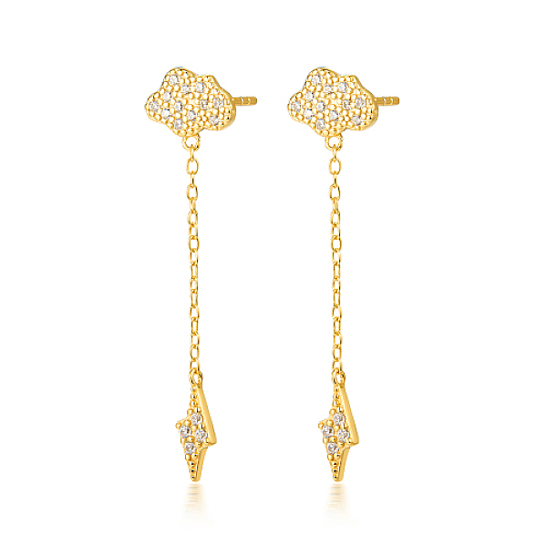 PandaHall 925 Sterling Silver Micro Pave Cubic Zirconia Dangle Stud Earrings for Women, Cloud with Lightning, Golden, 37x9mm Sterling Silver..., Clear
PandaHall 925 Sterling Silver Micro Pave Cubic Zirconia Dangle Stud Earrings for Women, Cloud with Lightning, Golden, 37x9mm Sterling Silver..., Clear