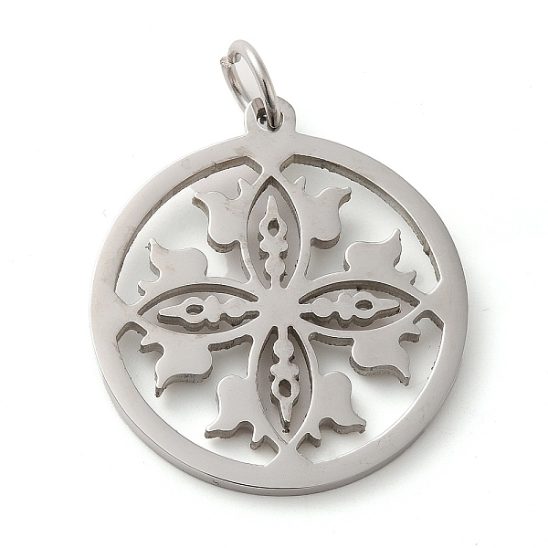 PandaHall 304 Stainless Steel Pendants, with Jump Ring, Flat Round, Stainless Steel Color, Flower, 33x29.5x2mm, Hole: 5.5mm 304 Stainless...
PandaHall 304 Stainless Steel Pendants, with Jump Ring, Flat Round, Stainless Steel Color, Flower, 33x29.5x2mm, Hole: 5.5mm 304 Stainless...