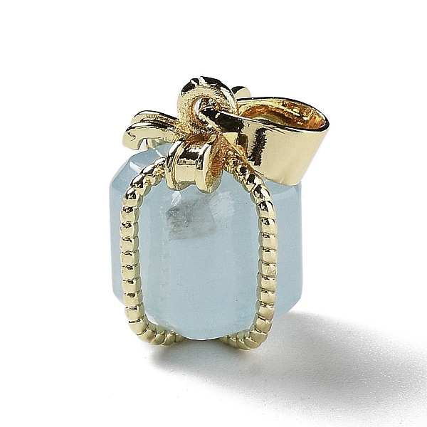PandaHall Natural Aquamarine Gift Box Charms, with Golden Plated Brass Bowknot, 15x11x11mm, Hole: 4.5x3.5mm Aquamarine Box
PandaHall Natural Aquamarine Gift Box Charms, with Golden Plated Brass Bowknot, 15x11x11mm, Hole: 4.5x3.5mm Aquamarine Box