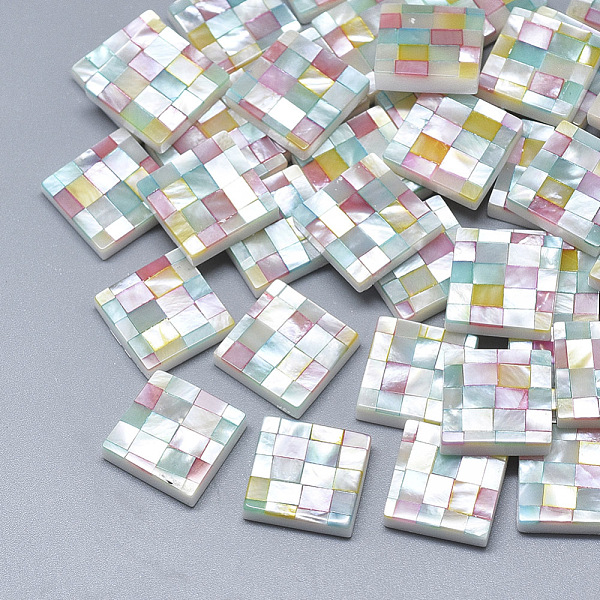 PandaHall Shell Cabochons, with Resin Bottom, Square with Mosaic Pattern, Colorful, 14~15x14~15x4mm Sea Shell Square
PandaHall Shell Cabochons, with Resin Bottom, Square with Mosaic Pattern, Colorful, 14~15x14~15x4mm Sea Shell Square