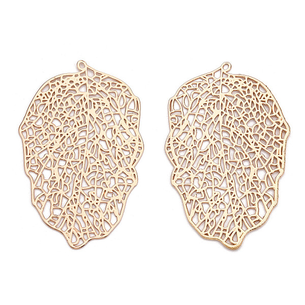 PandaHall Rack Plating Brass Filigree Big Pendants, Long-Lasting Plated, Leaf, Nickel Free, Light Gold, 51.5x32x0.5mm, Hole: 1~1.2mm Brass...
PandaHall Rack Plating Brass Filigree Big Pendants, Long-Lasting Plated, Leaf, Nickel Free, Light Gold, 51.5x32x0.5mm, Hole: 1~1.2mm Brass...