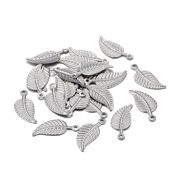 PandaHall 201 Stainless Steel Charms, Laser Cut, Leaf, Stainless Steel Color, 14x6x0.5mm, Hole: 0.8mm 201 Stainless Steel Leaf
PandaHall 201 Stainless Steel Charms, Laser Cut, Leaf, Stainless Steel Color, 14x6x0.5mm, Hole: 0.8mm 201 Stainless Steel Leaf