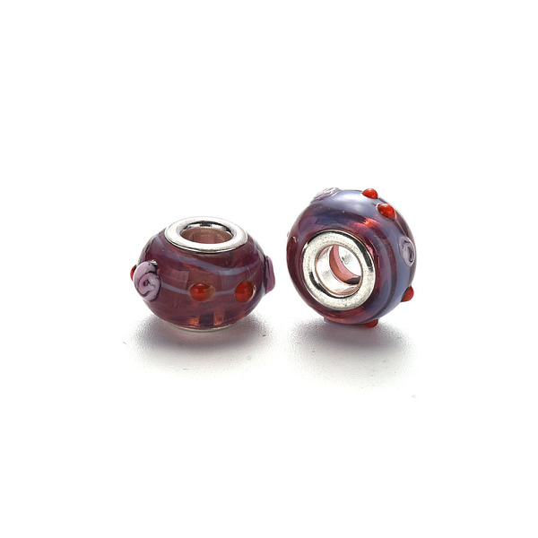 PandaHall Handmade Lampwork European Beads, Bumpy, Large Hole Rondelle Beads, with Platinum Tone Brass Double Cores, Coconut Brown...
PandaHall Handmade Lampwork European Beads, Bumpy, Large Hole Rondelle Beads, with Platinum Tone Brass Double Cores, Coconut Brown...