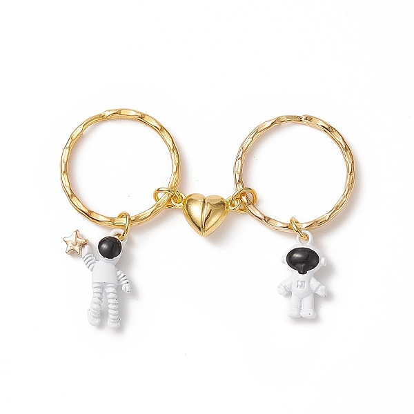 PandaHall Baking Painted Alloy Astronaut Pendant Keychain, Alloy Magnetic Heart Clasp Couple Keychain, Golden, 4.5~4.7cm, 2pcs/set Alloy..., White
PandaHall Baking Painted Alloy Astronaut Pendant Keychain, Alloy Magnetic Heart Clasp Couple Keychain, Golden, 4.5~4.7cm, 2pcs/set Alloy..., White