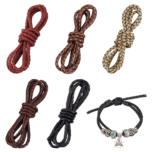 PandaHall AHADERMAKER 5M 5 Colors Round Braided Leather Cord, for Necklace & Bracelet Making Accessories, Mixed Color, 4mm, 1m/color Leather..., Multicolor
PandaHall AHADERMAKER 5M 5 Colors Round Braided Leather Cord, for Necklace & Bracelet Making Accessories, Mixed Color, 4mm, 1m/color Leather..., Multicolor