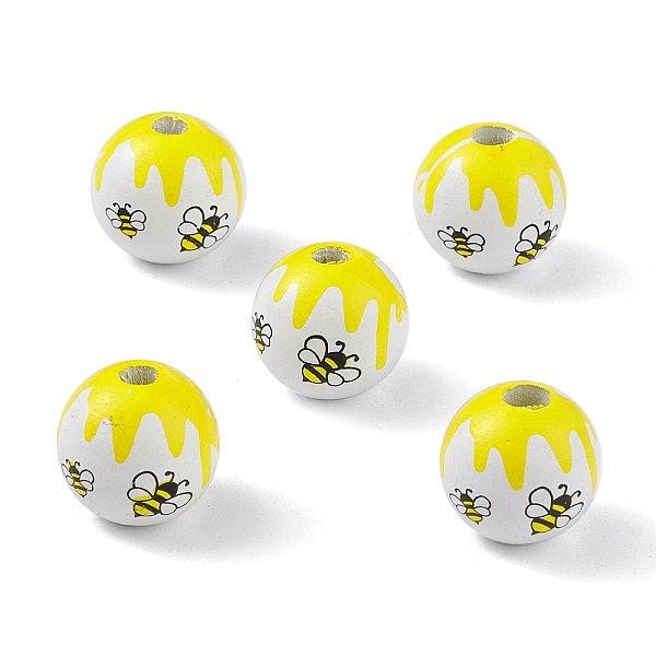 PandaHall Printed Natural Wood European Beads, Large Hole Bead, Round with Bee Pattern, Yellow, 16mm, Hole: 4mm Wood Round Yellow
PandaHall Printed Natural Wood European Beads, Large Hole Bead, Round with Bee Pattern, Yellow, 16mm, Hole: 4mm Wood Round Yellow