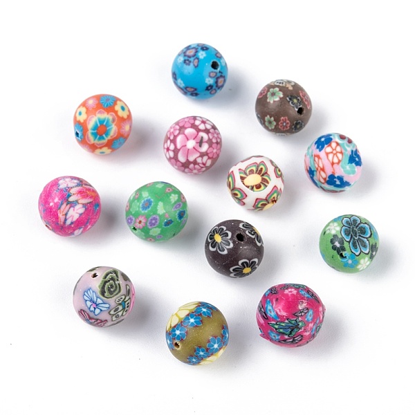 PandaHall Handmade Flower Pattern Polymer Clay Beads, Round, Mixed Color, 11~12mm, Hole: 2mm Polymer Clay Round Multicolor
PandaHall Handmade Flower Pattern Polymer Clay Beads, Round, Mixed Color, 11~12mm, Hole: 2mm Polymer Clay Round Multicolor