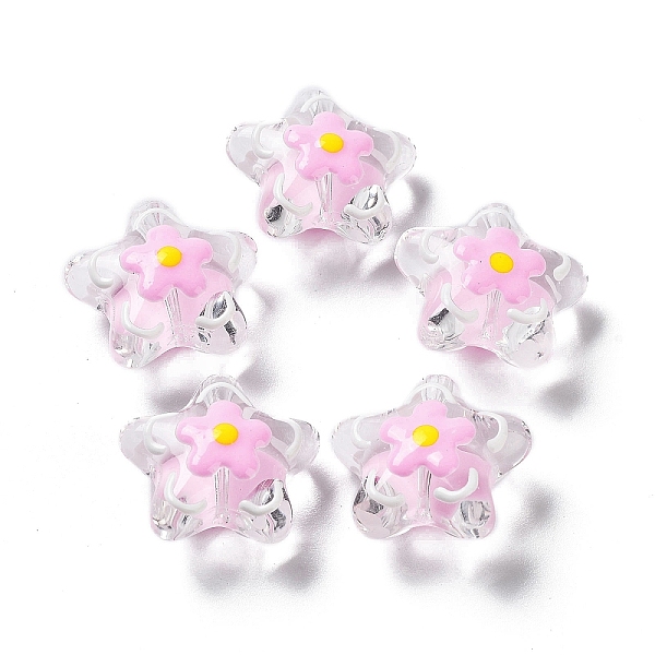 PandaHall Handmade Lampwork Beads, with Enamel, Star with Flower, Pearl Pink, 20~20.5x21~21.5x11.5~12mm, Hole: 1.6mm Lampwork Star
PandaHall Handmade Lampwork Beads, with Enamel, Star with Flower, Pearl Pink, 20~20.5x21~21.5x11.5~12mm, Hole: 1.6mm Lampwork Star