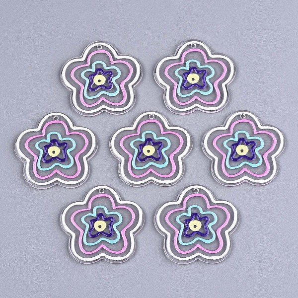 PandaHall Transparent Acrylic Pendants, 3D Printed, Flower, Colorful, 38.5x39.5x2mm, Hole: 1.5mm Acrylic Flower
PandaHall Transparent Acrylic Pendants, 3D Printed, Flower, Colorful, 38.5x39.5x2mm, Hole: 1.5mm Acrylic Flower