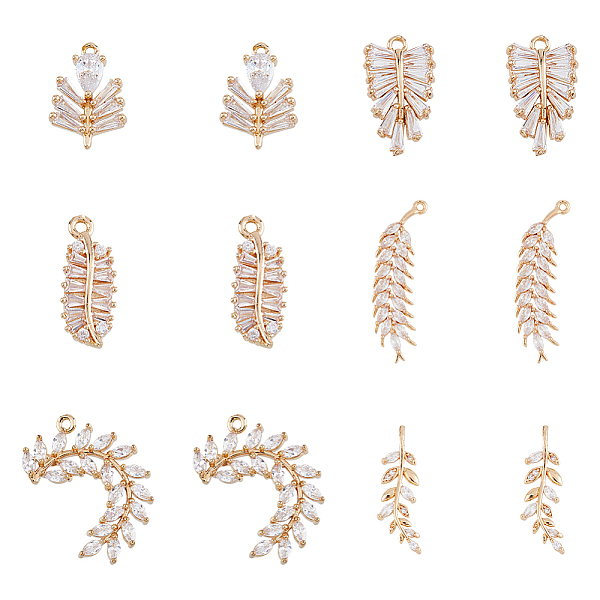 PandaHall DICOSMETIC 12Pcs 6 Styles Brass Micro Pave Cubic Zirconia Pendants, Light Gold, Long-Lasting Plated, Leaf & Ear of Wheat & Olive..., Clear
PandaHall DICOSMETIC 12Pcs 6 Styles Brass Micro Pave Cubic Zirconia Pendants, Light Gold, Long-Lasting Plated, Leaf & Ear of Wheat & Olive..., Clear