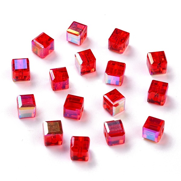 PandaHall Electroplate Transparent Glass Beads, Faceted Cube, Rainbow Plated, Red, 6x6x6mm, Hole: 1.8mm Glass Square Red
PandaHall Electroplate Transparent Glass Beads, Faceted Cube, Rainbow Plated, Red, 6x6x6mm, Hole: 1.8mm Glass Square Red