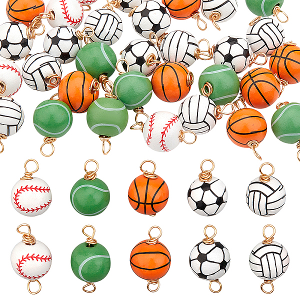 PandaHall CHGCRAFT 32Pcs Wood Sport Ball Beads Connector Charm Natural Wood Pendants Football Basketball Tennis Volleyball Pendant for DIY..., Multicolor
PandaHall CHGCRAFT 32Pcs Wood Sport Ball Beads Connector Charm Natural Wood Pendants Football Basketball Tennis Volleyball Pendant for DIY..., Multicolor