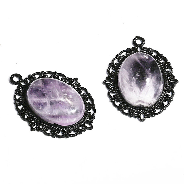 PandaHall Natural Amethyst Pendants, Black Metal Oval Charms, 40x30x7mm Amethyst Oval
PandaHall Natural Amethyst Pendants, Black Metal Oval Charms, 40x30x7mm Amethyst Oval