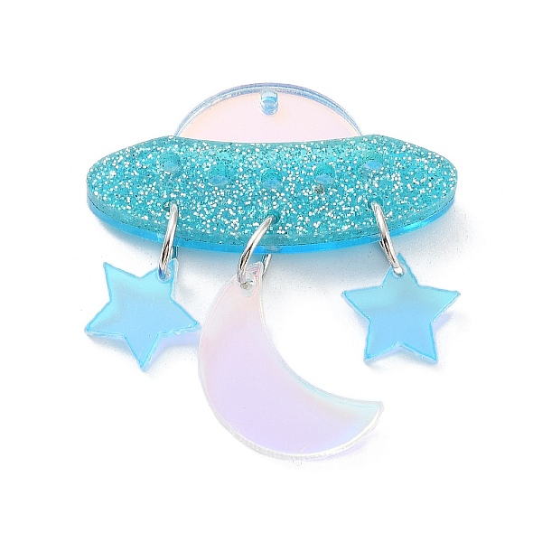 PandaHall Acrylic Pendants, Dirigible with Moon and Star, Spaceship, 42.5x36.5x4mm, Hole: 1.4mm Acrylic Spaceship
PandaHall Acrylic Pendants, Dirigible with Moon and Star, Spaceship, 42.5x36.5x4mm, Hole: 1.4mm Acrylic Spaceship