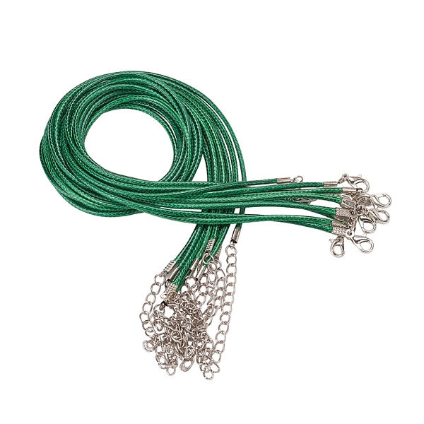 PandaHall Waxed Cord Necklace Making, with Zinc Alloy Lobster Clasps, Platinum, Green, 17.8 inch~18 inch(45.5~46cm), 2mm Waxed Cord Green
PandaHall Waxed Cord Necklace Making, with Zinc Alloy Lobster Clasps, Platinum, Green, 17.8 inch~18 inch(45.5~46cm), 2mm Waxed Cord Green