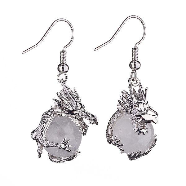 PandaHall Natural Quartz Crystal Dragon Dangle Earrings, Platinum Brass Jewelry for Women, 42mm, Pin: 0.6mm Quartz Crystal
PandaHall Natural Quartz Crystal Dragon Dangle Earrings, Platinum Brass Jewelry for Women, 42mm, Pin: 0.6mm Quartz Crystal