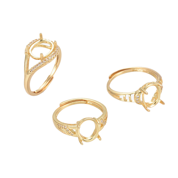 PandaHall Adjustable Brass Finger Ring Components, 4 Claw Prong Ring Settings, with Cubic Zirconia, Long-Lasting Plated, Golden, Size 7...
PandaHall Adjustable Brass Finger Ring Components, 4 Claw Prong Ring Settings, with Cubic Zirconia, Long-Lasting Plated, Golden, Size 7...
