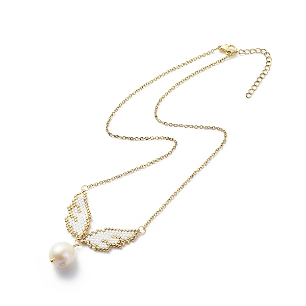 PandaHall Glass Seed Wing with Natural Pearl Pendant Necklace, Golden Brass Jewelry for Women, Gold, 16.38 inch(41.6cm) Pearl Gold
PandaHall Glass Seed Wing with Natural Pearl Pendant Necklace, Golden Brass Jewelry for Women, Gold, 16.38 inch(41.6cm) Pearl Gold