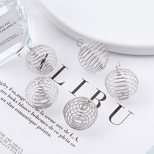 PandaHall Carbon Steel Spiral Bead Cage Pendants, Hollow Spring Ball Charms, Platinum, 25x20mm Steel Round
PandaHall Carbon Steel Spiral Bead Cage Pendants, Hollow Spring Ball Charms, Platinum, 25x20mm Steel Round