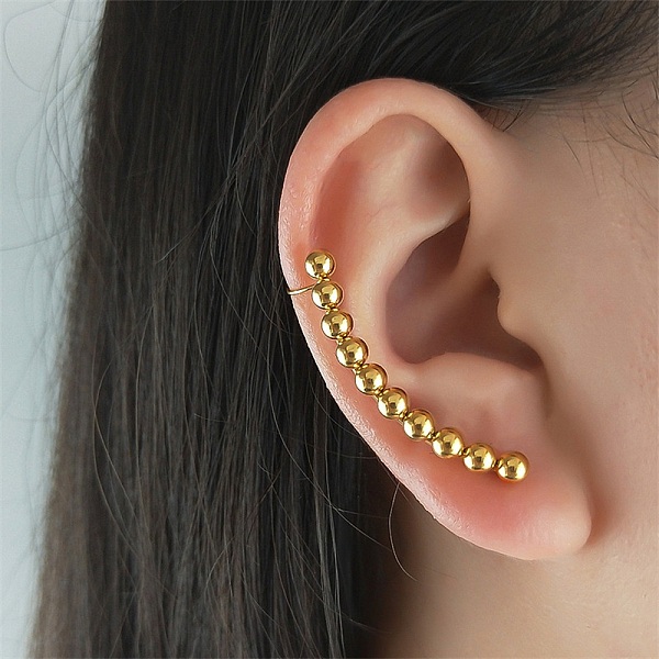 PandaHall 304 Stainless Steel Curved Bar Stud Earrings with Ear Cuff, Climber Wrap Around Earrings, Golden, 38x4mm 304 Stainless Steel
PandaHall 304 Stainless Steel Curved Bar Stud Earrings with Ear Cuff, Climber Wrap Around Earrings, Golden, 38x4mm 304 Stainless Steel