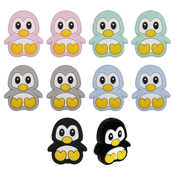 PandaHall GOMAKERER 10Pcs 5 Colors Penguin Food Grade Eco-Friendly Silicone Beads, Chewing Beads For Teethers, DIY Nursing Necklaces Making..., Multicolor
PandaHall GOMAKERER 10Pcs 5 Colors Penguin Food Grade Eco-Friendly Silicone Beads, Chewing Beads For Teethers, DIY Nursing Necklaces Making..., Multicolor