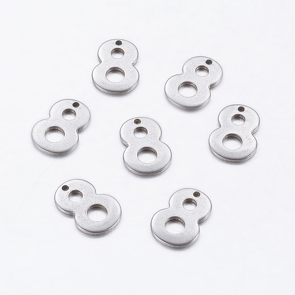 PandaHall 304 Stainless Steel Pendants, Number, Num.8, 11x8x0.8mm, Hole: 0.5mm 304 Stainless Steel Number
PandaHall 304 Stainless Steel Pendants, Number, Num.8, 11x8x0.8mm, Hole: 0.5mm 304 Stainless Steel Number