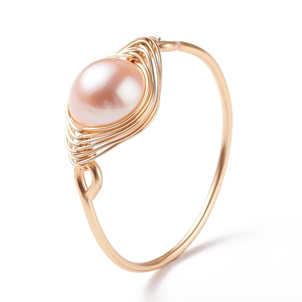 PandaHall Natural Round Shell Pearl Beads Finger Ring, Wire Wrap Copper Ring for Women, Golden, Pearl Pink, US Size 10 1/4(19.9mm) Shell
PandaHall Natural Round Shell Pearl Beads Finger Ring, Wire Wrap Copper Ring for Women, Golden, Pearl Pink, US Size 10 1/4(19.9mm) Shell