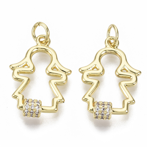 PandaHall Brass Micro Pave Clear Cubic Zirconia Pendants, with Jump Rings, Girl, Nickel Free, Real 18K Gold Plated, 21x14x4mm, Jump Rings...
PandaHall Brass Micro Pave Clear Cubic Zirconia Pendants, with Jump Rings, Girl, Nickel Free, Real 18K Gold Plated, 21x14x4mm, Jump Rings...
