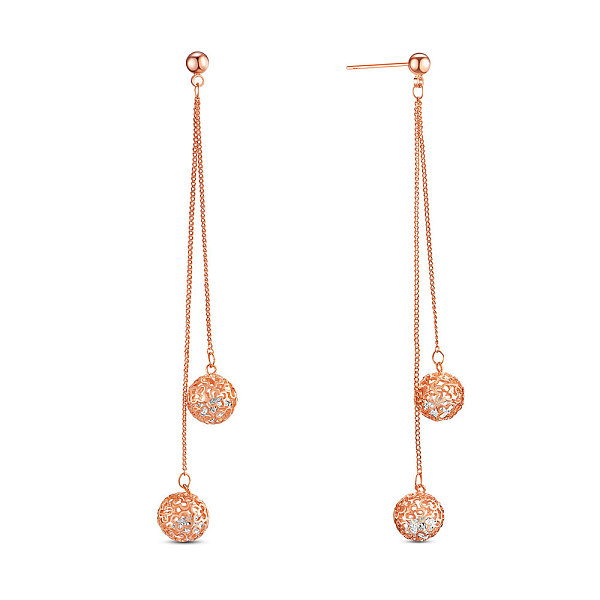 PandaHall SHEGRACE Brass Cubic Zirconia Dangle Stud Earrings, with Curb Chains and Hollow Round Beads, Rose Gold, 76mm Cubic Zirconia
PandaHall SHEGRACE Brass Cubic Zirconia Dangle Stud Earrings, with Curb Chains and Hollow Round Beads, Rose Gold, 76mm Cubic Zirconia
