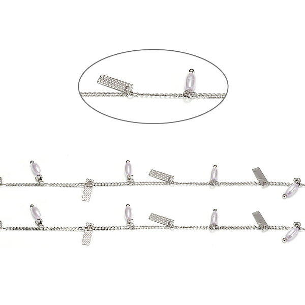 PandaHall 3.28 Feet Handmade Brass Curb Chains, with Glass Pearl & Brass Charms, Soldered, Long-Lasting Plated, Rice & Rectangle, Platinum..., Purple
PandaHall 3.28 Feet Handmade Brass Curb Chains, with Glass Pearl & Brass Charms, Soldered, Long-Lasting Plated, Rice & Rectangle, Platinum..., Purple