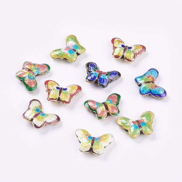 PandaHall Handmade Cloisonne Beads, Butterfly, Mixed Color, 17x23x5mm, Hole: 2mm Brass Butterfly Multicolor
PandaHall Handmade Cloisonne Beads, Butterfly, Mixed Color, 17x23x5mm, Hole: 2mm Brass Butterfly Multicolor