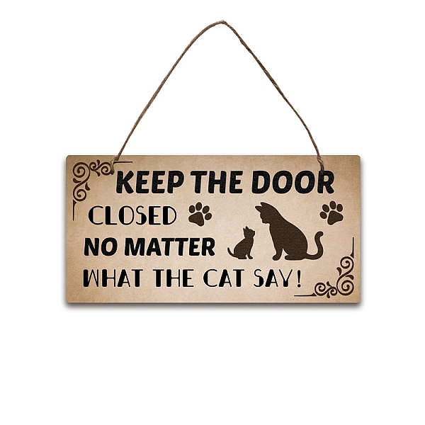 PandaHall Wood Pet Sign, Keep The Door Closed No Matter What The Cat Say Hanging Sign Decor Wooden Wall Art Decor with Jute Twine for Door...
PandaHall Wood Pet Sign, Keep The Door Closed No Matter What The Cat Say Hanging Sign Decor Wooden Wall Art Decor with Jute Twine for Door...