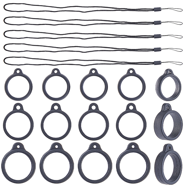 PandaHall Gorgecraft 24Pcs 2 Style Silicone Rings with 12Pcs Adjustable Necklace Lanyard Anti-Lost Pendant Holder, for Pen, Phone, Badge..., Black
PandaHall Gorgecraft 24Pcs 2 Style Silicone Rings with 12Pcs Adjustable Necklace Lanyard Anti-Lost Pendant Holder, for Pen, Phone, Badge..., Black