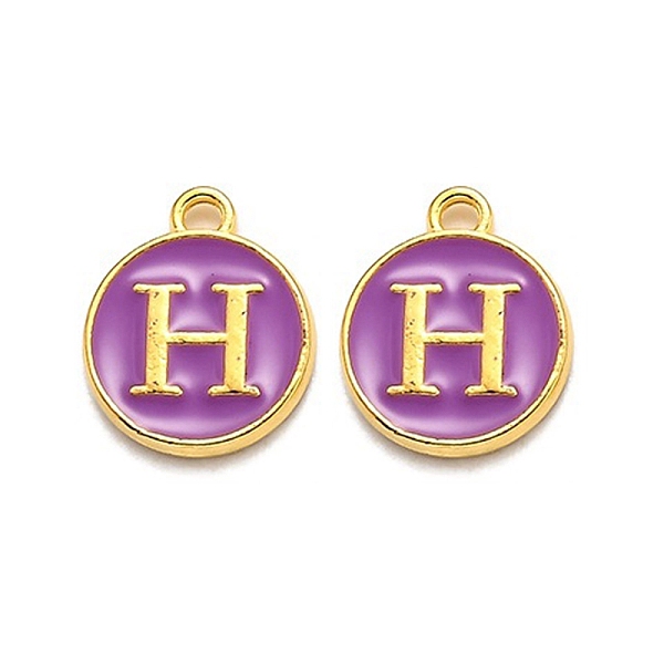 PandaHall Golden Plated Alloy Enamel Charms, Enamelled Sequins, Flat Round with Alphabet, Letter.H, Purple, 14x12x2mm, Hole: 1.5mm...
PandaHall Golden Plated Alloy Enamel Charms, Enamelled Sequins, Flat Round with Alphabet, Letter.H, Purple, 14x12x2mm, Hole: 1.5mm...