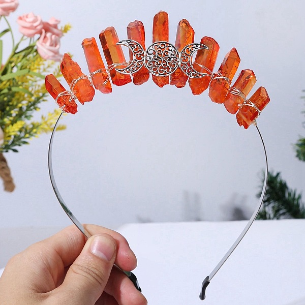 PandaHall Raw Natural Quartz Hair Bands, Triple Moon Metal Hair Bands, for Women Girls, Orange, 180x125x20mm Quartz Moon Orange
PandaHall Raw Natural Quartz Hair Bands, Triple Moon Metal Hair Bands, for Women Girls, Orange, 180x125x20mm Quartz Moon Orange