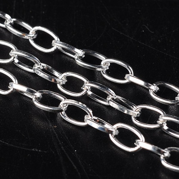 PandaHall Iron Cable Chains, Unwelded, with Spool, Flat Oval, Silver Color, 6.9x3.8x0.9mm, about 164.04 Feet(50m)/roll Iron Silver
PandaHall Iron Cable Chains, Unwelded, with Spool, Flat Oval, Silver Color, 6.9x3.8x0.9mm, about 164.04 Feet(50m)/roll Iron Silver
