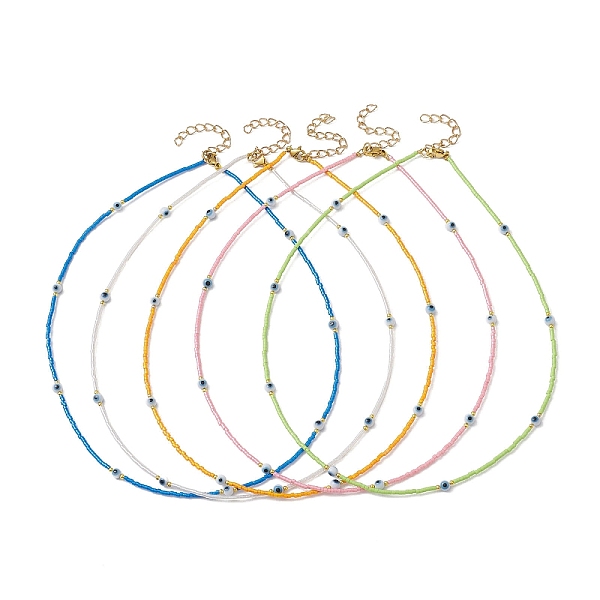 PandaHall Lampwork Evil Eye & Glass Seed Beads Necklace with Real 18K Gold Plated 304 Stainless Steel Clasps, Mixed Color, 17.13 inch..., Multicolor
PandaHall Lampwork Evil Eye & Glass Seed Beads Necklace with Real 18K Gold Plated 304 Stainless Steel Clasps, Mixed Color, 17.13 inch..., Multicolor