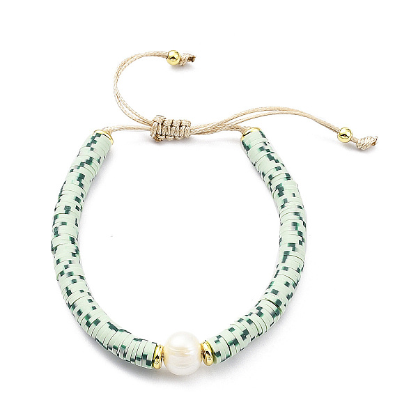 PandaHall Adjustable Natural Pearl & Polymer Clay Disc Braided Beaded Bracelet for Women, Honeydew, Inner Diameter: 1-3/4~3-1/8 inch..., Green
PandaHall Adjustable Natural Pearl & Polymer Clay Disc Braided Beaded Bracelet for Women, Honeydew, Inner Diameter: 1-3/4~3-1/8 inch..., Green