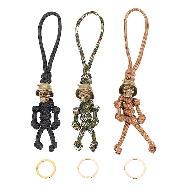 PandaHall HOBBIESAY 3Pcs 3 Colors Polypropylene Braided Corn Knot Keychain, with Brass Skull, Halloween, Mixed Color, 153x29x21mm, 1pc/color..., Multicolor
PandaHall HOBBIESAY 3Pcs 3 Colors Polypropylene Braided Corn Knot Keychain, with Brass Skull, Halloween, Mixed Color, 153x29x21mm, 1pc/color..., Multicolor