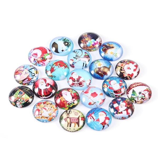 PandaHall Christmas Themed Glass Cabochons, Half Round/Dome, Mixed Color, 8mm, 20pcs/bag Glass Half Round Multicolor
PandaHall Christmas Themed Glass Cabochons, Half Round/Dome, Mixed Color, 8mm, 20pcs/bag Glass Half Round Multicolor