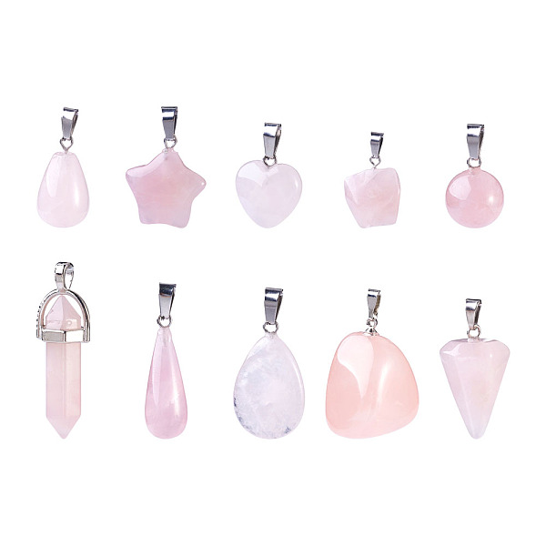 PandaHall Heart Gemstone Pendants, with Platinum Tone Brass Findings, 20pcs/box Rose Quartz Heart
PandaHall Heart Gemstone Pendants, with Platinum Tone Brass Findings, 20pcs/box Rose Quartz Heart