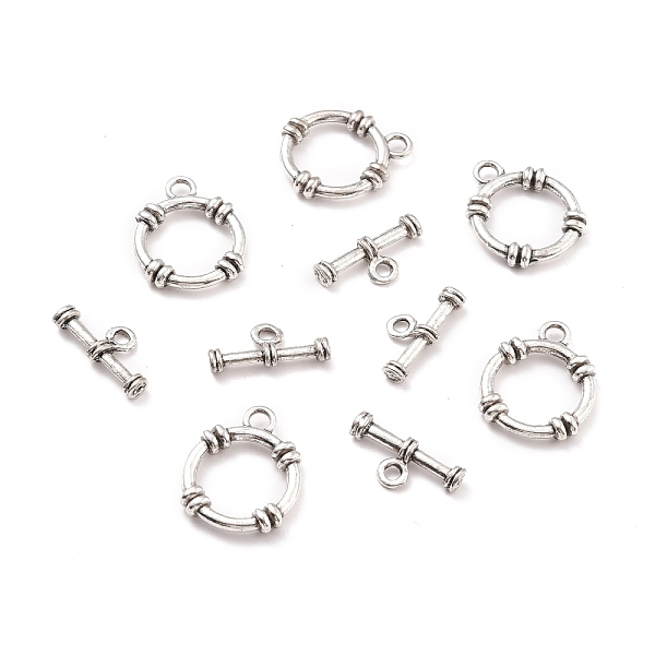 PandaHall Tibetan Style Alloy Toggle Clasps, Ring & Bar, Antique Silver, O Ring: 23.5x19x4mm, Hole: 3mm, T Bar: 9.5x20x3.5mm, Hole: 2.6mm....
PandaHall Tibetan Style Alloy Toggle Clasps, Ring & Bar, Antique Silver, O Ring: 23.5x19x4mm, Hole: 3mm, T Bar: 9.5x20x3.5mm, Hole: 2.6mm....