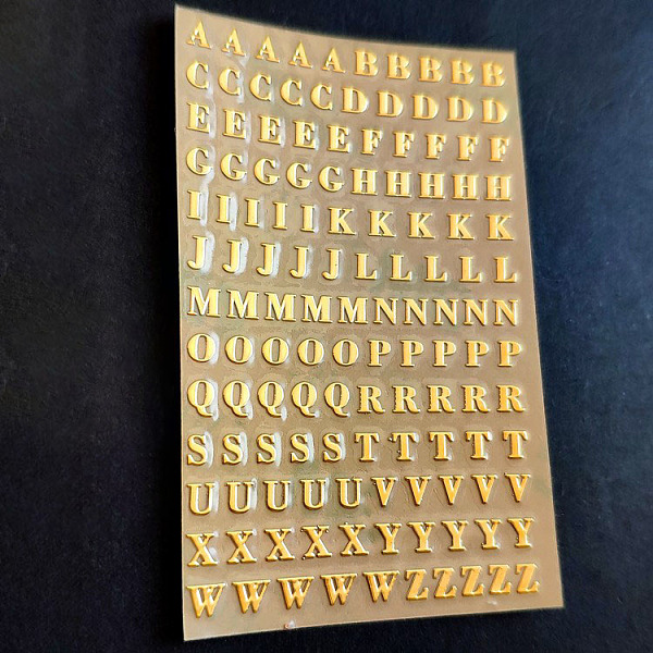 PandaHall Self Adhesive Alloy Stickers, Metal Scrapbooking Stickers, Capital Letter A~Z, Golden, Letter: 0.3cm Alloy Letter A~Z
PandaHall Self Adhesive Alloy Stickers, Metal Scrapbooking Stickers, Capital Letter A~Z, Golden, Letter: 0.3cm Alloy Letter A~Z