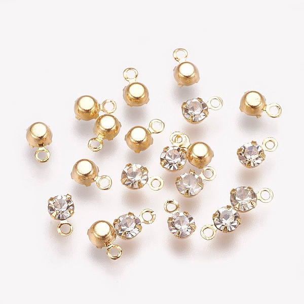 PandaHall Brass Rhinestone Charms, for DIY Jewelry Making, Nickel Free, Real 18K Gold Plated, Flat Round, 5.5x3.5x2.5mm, Hole: 1mm..., Clear
PandaHall Brass Rhinestone Charms, for DIY Jewelry Making, Nickel Free, Real 18K Gold Plated, Flat Round, 5.5x3.5x2.5mm, Hole: 1mm..., Clear