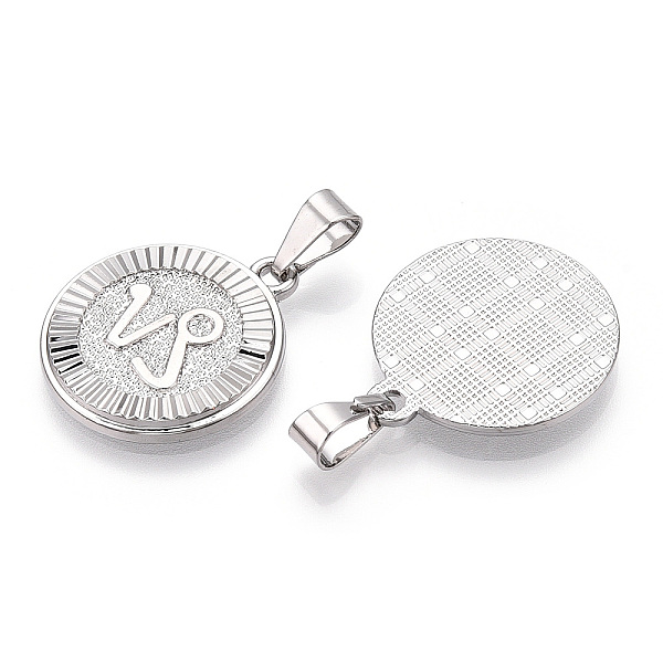 PandaHall Brass Pendants, Twelve Constellations, Flat Round, Platinum, 24x20.5x2mm, Hole: 3.5x7mm Brass Flat Round
PandaHall Brass Pendants, Twelve Constellations, Flat Round, Platinum, 24x20.5x2mm, Hole: 3.5x7mm Brass Flat Round